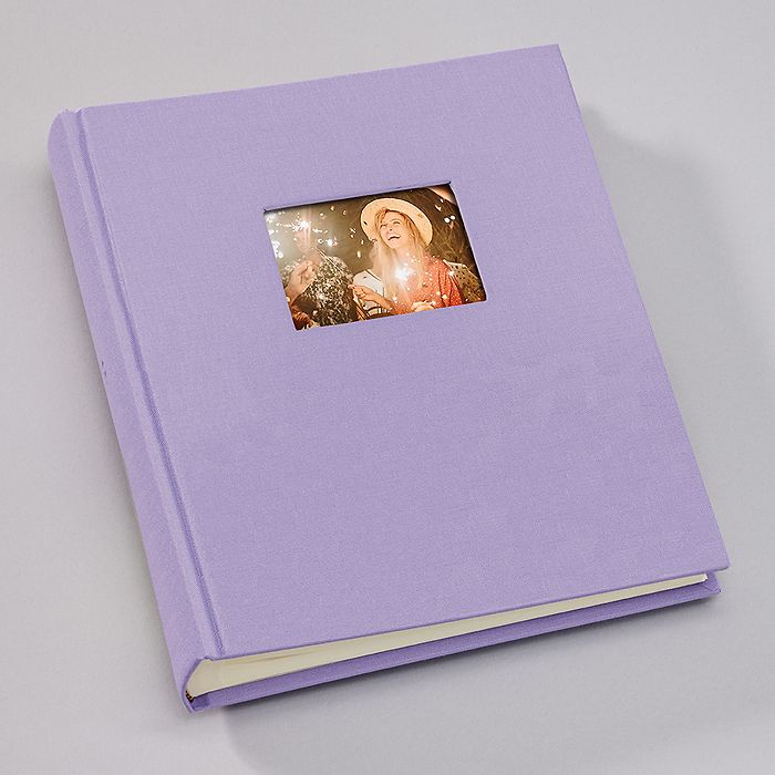 Album Classic Medium Finestra, papier cartonné ivore, papier cristal & fenetre, lilac silk