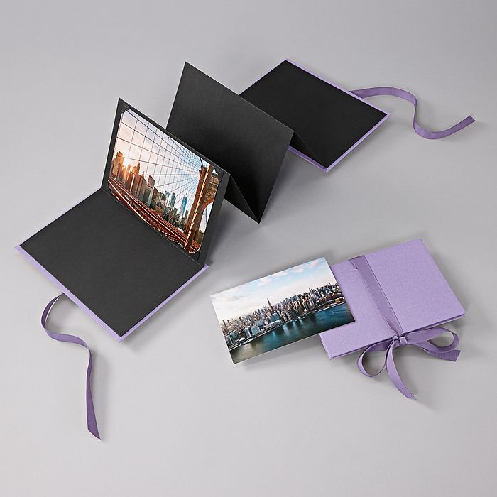 Leporello Grande, lilac silk