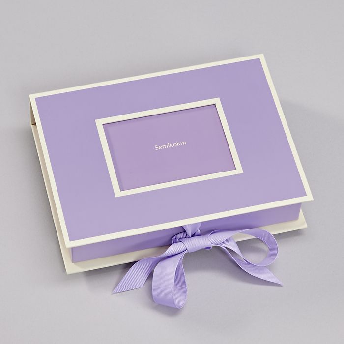 Petit boîte photos avec fenêtre, lilac silk