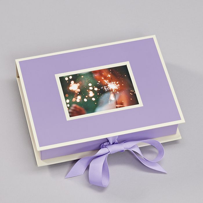 Petit boîte photos avec fenêtre, lilac silk